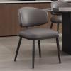MARIYCH Modern PU Leather Dining Chairs, Armless Dining Room Chairs, Upholstered Kitchen Side Chairs with Metal Legs view 2