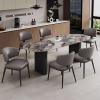 MARIYCH Modern PU Leather Dining Chairs, Armless Dining Room Chairs, Upholstered Kitchen Side Chairs with Metal Legs view 4