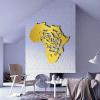 Tawinone Metal Africa Map Wall Art, African Wall Decor, Metal Lion Wall Art, Lion Wall Decor, Wall Decorations for Living Room, Bedroom, Bathroom (Silver, 120117 cm / 4746 in) view 3