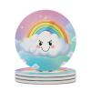4PCS Drink Coasters Cartoon Smiling Cloud Rainbow Cup Holder Coaster Absorbent Coasters Universal Non-Slip Cup Holders for Home Office Decor view 1