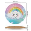 4PCS Drink Coasters Cartoon Smiling Cloud Rainbow Cup Holder Coaster Absorbent Coasters Universal Non-Slip Cup Holders for Home Office Decor view 2