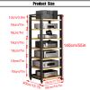JIXDILO 4-Tier AV Media Stand with Wheels Adjustable Height Wooden Shelves Stereo Component Cabinet Storage Rack Audio Rack Tower for DVD Players Game Console TV Box(7-Tier, White+Wood) view 2
