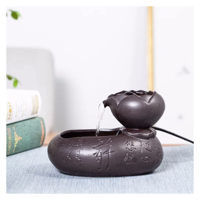 JDXQBLD Modern Desktop Fountain, Tabletop Water Fountain Mini Ceramic Waterfall Indoor Fountain Zen Tabletop Fountain for Home Indoor Decoration Table Desk Office,Water Fountain,Black