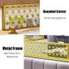 JIXDILO Metal Hollow Dividers for Dining Areas, Restaurant Booth Privacy Screen Panel Partition, Countertop Low Fence Divide for Hotel Bar(11.8x23.6in, GoldenA) view 3