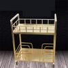 sdneNest Industrial Rolling Serving Cart Trolley with Wine Rack 3 Tier Shelves and Stainless Steel Construction Perfect for Kitchen Bar and Tea Serving Space Saving Design with Wh, view 2