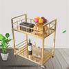 sdneNest Industrial Rolling Serving Cart Trolley with Wine Rack 3 Tier Shelves and Stainless Steel Construction Perfect for Kitchen Bar and Tea Serving Space Saving Design with Wh, view 3