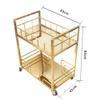 sdneNest Industrial Rolling Serving Cart Trolley with Wine Rack 3 Tier Shelves and Stainless Steel Construction Perfect for Kitchen Bar and Tea Serving Space Saving Design with Wh, view 4