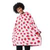 Bioworld Strawberries All-Over Print Pink Long Sleeve Oversized Hoodie Wearable Blanket-OSFA view 2