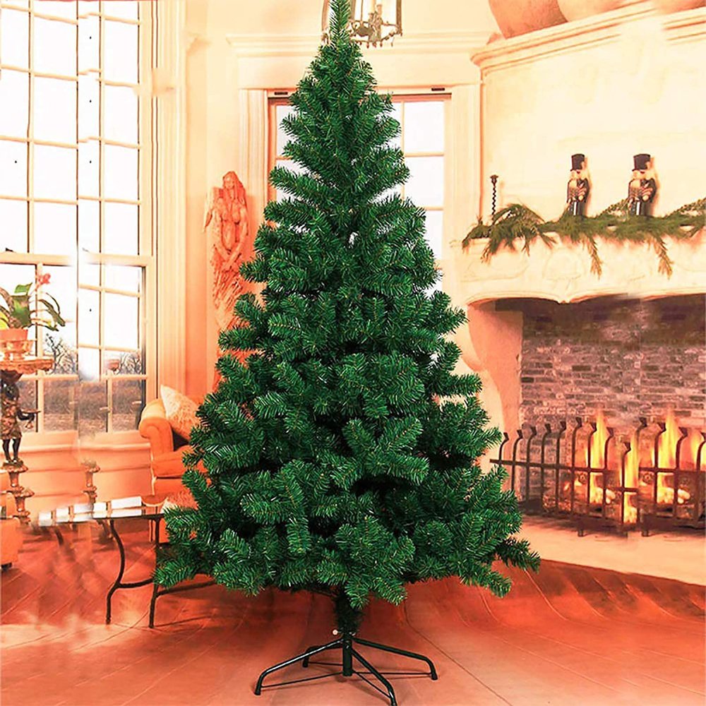 Artificial Christmas Tree Premium Eco-Friendly Christmas Pine Tree With Zipper Full Christmas Tree Pvc Branch Tips With Solid Metal Stand Festive Decoration-Green 210Cm (6.8Ft) (300Cm(9.8 Feet)) (21