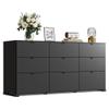WLIVE 9 Drawer Dresser for Bedroom, 63" Wide Black Drawers Large Wooden Chest of Drawers Organize with Sturdy Metal Handle, Modern Dresser for TV Stand, Living Room Office, Hallway, Ball Bearing Slide view 1