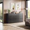 WLIVE 9 Drawer Dresser for Bedroom, 63" Wide Black Drawers Large Wooden Chest of Drawers Organize with Sturdy Metal Handle, Modern Dresser for TV Stand, Living Room Office, Hallway, Ball Bearing Slide view 2