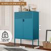 Chshin Metal Storage Cabinet,Kitchen Pantry Storage Cabinets with Doors,Buffet Cabinet with 2 Adjustable Shelves,Blue Pantry Cabinets,Steel Sideboard for Home,Shoes,Office,Dining Room view 2
