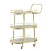 SDdPulse Storage Trolley Rolling Cart Utility Cart 3 Tier Dining Car Trolley with Wheels Mobile Hotel Restaurant Cake Delivery Car Iron Home Kitchen Storage Cart Kitchen Storage C,Gold-62 * 38 * 83cm view 1