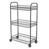 SDdPulse Storage Trolley Rolling Cart Utility Cart 3-Tier Cart Rack Living Room Storage Rack Bathroom Kitchen Floor Rack with Wheels Kitchen Storage Cart Rolling Storage Cart,Nero-40 * 25 * 76cm view 1