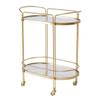 SDdPulse Storage Trolley Rolling Cart Utility Cart 2 Tier Iron Kitchen Storage Cart with Wheels Movable Rolling Cart Restaurant Tea and Food Delivery Trolley Kitchen Storage Cart,Gold-62 * 35 * 75cm view 1