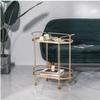 SDdPulse Storage Trolley Rolling Cart Utility Cart 2 Tier Iron Kitchen Storage Cart with Wheels Movable Rolling Cart Restaurant Tea and Food Delivery Trolley Kitchen Storage Cart,Gold-62 * 35 * 75cm view 2