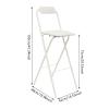 Kreiaoer Folding Bar Stool with Backrest, Leather Padded Tall Folding Chair, Portable Folding Stool Tall Bar Stools, Portable Stools for Adults, Outdoor, Camping, Kitchen, Shop, Cafe (White, 1 Pcs) view 3