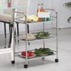 Storage Trolley Rolling Cart Utility Cart 3-Tier Metal Rolling Cart Kitchen Trolley Stainless Steel Cart Storage Detachable Serving Trolley Kitchen Cart Kitchen Storage C,60 * 35 * 77CM view 4