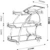 Storage Trolley Rolling Cart Utility Cart 3 Tier Stainless Steel Trolley with Armrests and Wheel Mobile Rolling Cart Home Tempered Glass Kitchen Storage Cart Kitchen Stor,Gold+white-65 * 45 * 84cm view 3
