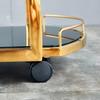 Storage Trolley Rolling Cart Utility Cart 3 Tier Stainless Steel Trolley with Armrests and Wheel Mobile Rolling Cart Home Tempered Glass Kitchen Storage Cart Kitchen Stor,Gold+white-65 * 45 * 84cm view 4