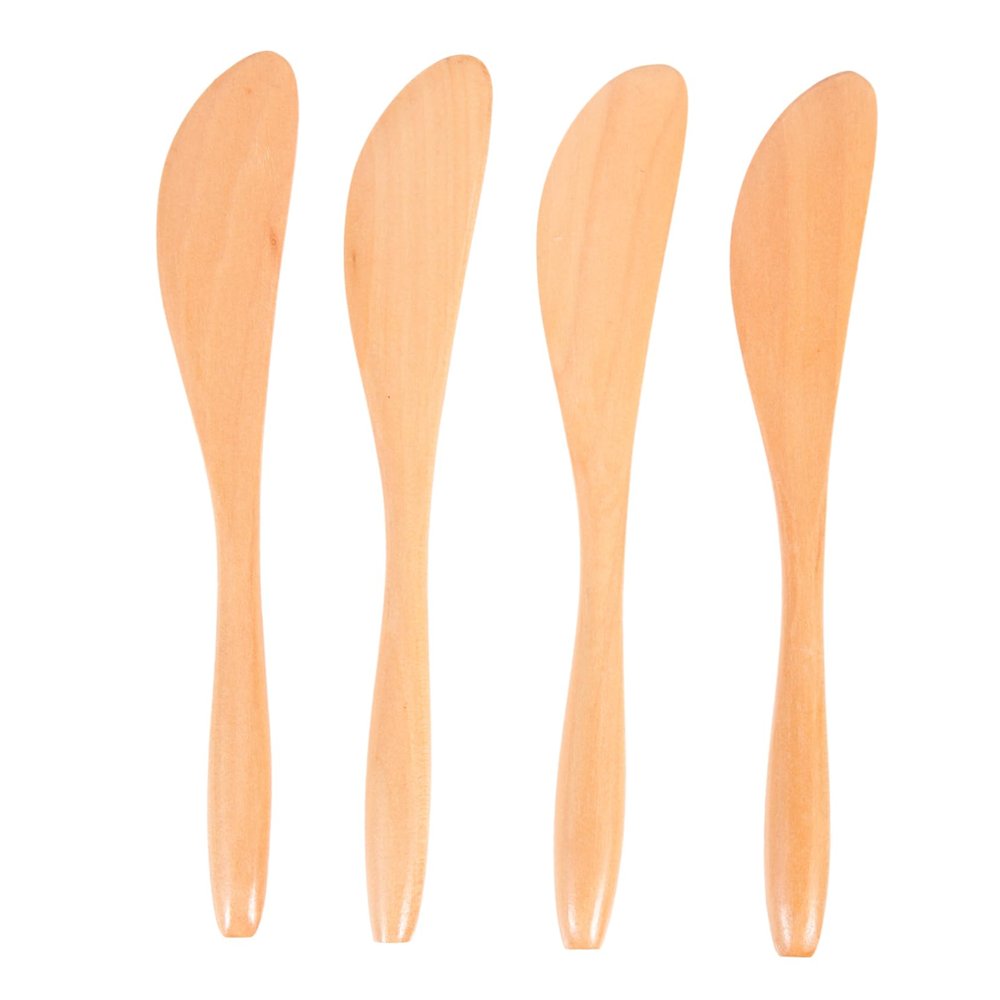FUNOMOCYA 4pcs Wooden Butter Spreader Knives Non-stick Butter Shredder Cheese Spreader
