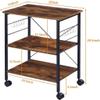 SDdPulse Storage Trolley Rolling Cart Utility Cart 3 Tier Kitchen Storage Cart with Wheel Movable Metal Wood Rolling Cart for Home Kitchen Storage Trolley Kitchen Storage Cart Rol,A-60 * 40 * 73cm view 3