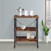 SDdPulse Storage Trolley Rolling Cart Utility Cart 3 Tier Kitchen Storage Cart with Wheel Movable Metal Wood Rolling Cart for Home Kitchen Storage Trolley Kitchen Storage Cart Rol,A-60 * 40 * 73cm view 4