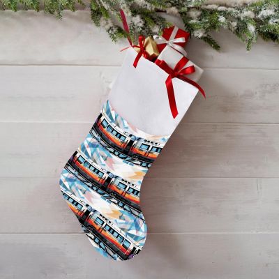 FZMTLDS Christmas Stocking Monorail Train Xmas Stockings Christmas Stockings Hanging Ornaments Personalized Hanging Stockings for Stairs Fireplace Hanging Xmas Home Decor