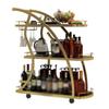 Storage Trolley Rolling Cart Utility Cart 3 Tier Metal Rolling Cart With Wheels Hotel Kitchen Dining Cart Tempered Glass Kitchen Storage Cart Kitchen Storage Cart Rolling,Gold-75*40*80cmcm view 1