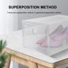Cabilock 6pcs Transparent Plastic Shoe Storage Organizer Box Footwear Container for Sneakers Capacity Design for Home Closet Desk Organization view 2