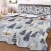 Debedcor Twin Size Comforter Set for All Seasons, Blue Christmas Tree Lightweight Quilt Bedding Sets, Winter Xmas Trees Snowflake Duvet Coverlet Sets with 1 Quilt and 2 Pillow Shams 68" x 86" view 2