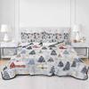 Debedcor Twin Size Comforter Set for All Seasons, Blue Christmas Tree Lightweight Quilt Bedding Sets, Winter Xmas Trees Snowflake Duvet Coverlet Sets with 1 Quilt and 2 Pillow Shams 68" x 86" view 3