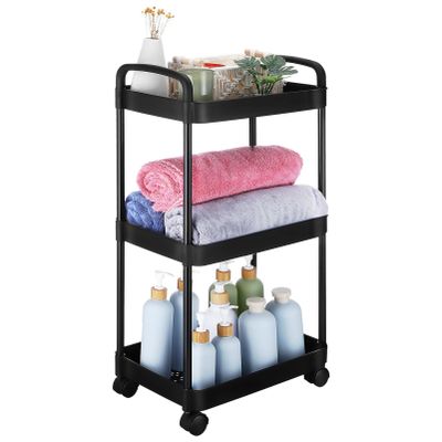Cabilock Rolling Storage Cart Compact Utility Organizer for Bedroom Kitchen and Assembly Sturdy Design Versatile Storage