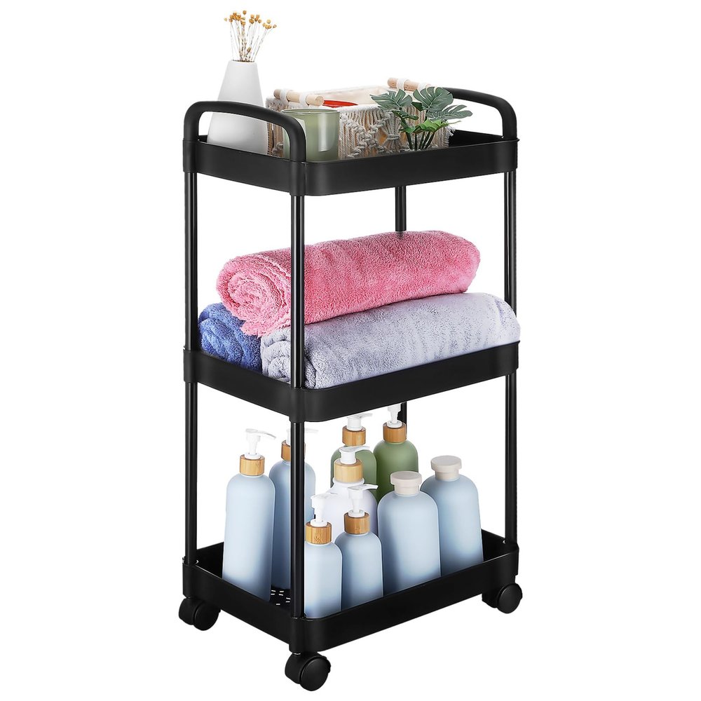 Cabilock Rolling Storage Cart Compact Utility Organizer for Bedroom Kitchen and Assembly Sturdy Design Versatile Storage