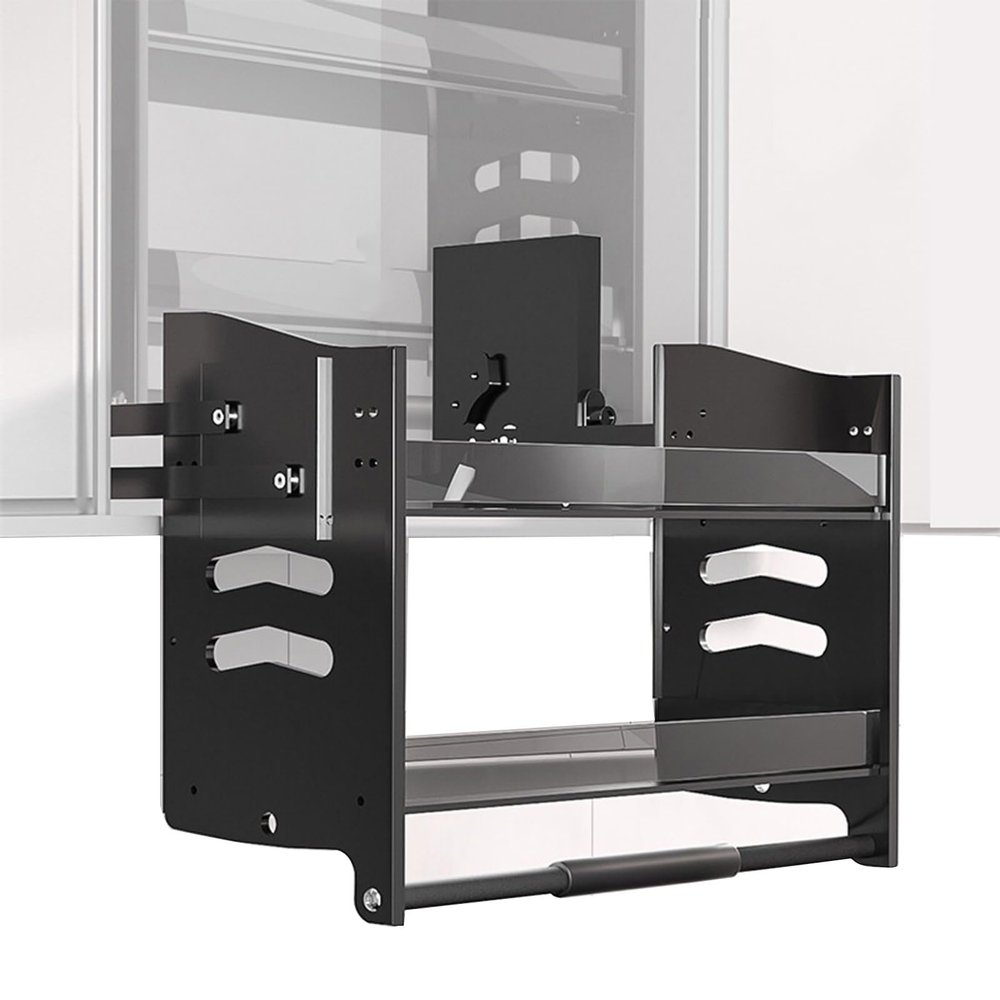 Pull Down Cabinet Organizer - 2 Tier Kitchen Cabinet Pull Down Shelves Cutlery And Spice Rack System Interior Space Saver Board For Kitchen Appliances Lift Upper Cabinet Load Bearing 30kg(Cabinet 600m