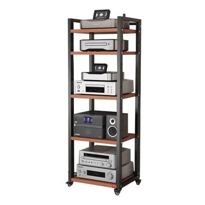XLTFUC 5 Layer Removable AV Media Stand CD Player Stand Stereo Component Storage Cabinet with Height Adjustable Wooden Shelves for Home/Office/Theater(Color 2)