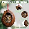 Animal Christmas Ornament Wooden Hanging Pendant for Xmas Tree Keychain Backpack Home Decoration, Forest Animal Statue Art Wall Seasonal Decor (Owl) view 4