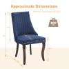 BEIDOR Linen Dining Chairs Set of 2,Comfy Fabric Upholstered Accent Chairs for Kitchen Living Room,Channel Tufted Dining Room Chairs with Curved Solid Wood Legs(Blue) view 3