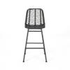 Benzara Barstool, Set of 2, Ratten, Grey, Knitted with Wire view 4