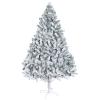 gihusrzx 6.9ft White Flocked Christmas Tree, Holiday Snow Christmas Pencil Tree, Artificial Christmas Tree with Detachable Metal Stand, Winter Party Decoration with Realistic Branch 6.9FT view 1