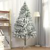 gihusrzx 6.9ft White Flocked Christmas Tree, Holiday Snow Christmas Pencil Tree, Artificial Christmas Tree with Detachable Metal Stand, Winter Party Decoration with Realistic Branch 6.9FT view 2