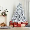 gihusrzx 6.9ft White Flocked Christmas Tree, Holiday Snow Christmas Pencil Tree, Artificial Christmas Tree with Detachable Metal Stand, Winter Party Decoration with Realistic Branch 6.9FT view 4