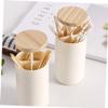 GRIRIW Beige Push Type Toothpick Holder with Automatic Pop, ABS Wood view 4