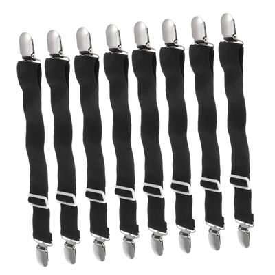 Unomor 8pcs Elastic Straps Clips for Bed Sheets Fitted Sheet Holder Buckle Black Bed Mattress Cover Multifunctional