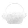 FELTECHELECTR Wedding Flower Girl Basket Flowers and Ostrich for Ceremony Decoration Holds Petals and Candies for Special Events and Keepsakes view 1