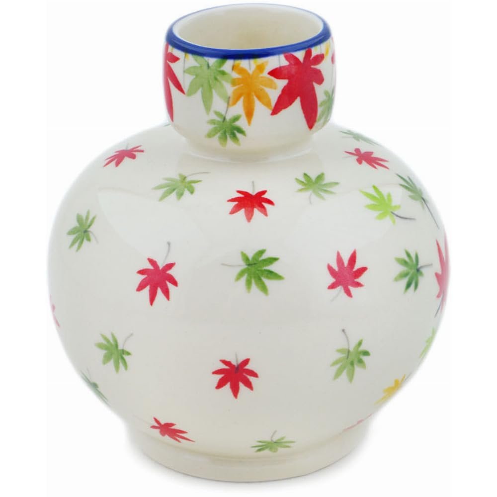 Polmedia Polish Pottery Vase UNIKAT - Fall Season Bliss Pattern Handmade in Boleslawiec Poland by Ceramika Artystyczna + Certificate of Authenticity