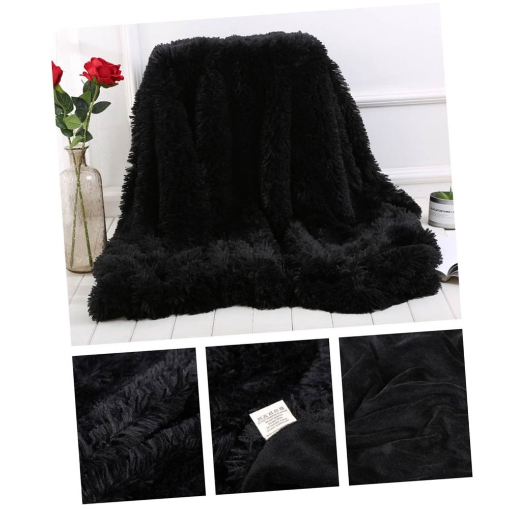 Garneck Plush Fleece Throw Blanket 130x160cm Soft Solid Bed Blanket for Babies and Toddlers for Nursery and Home