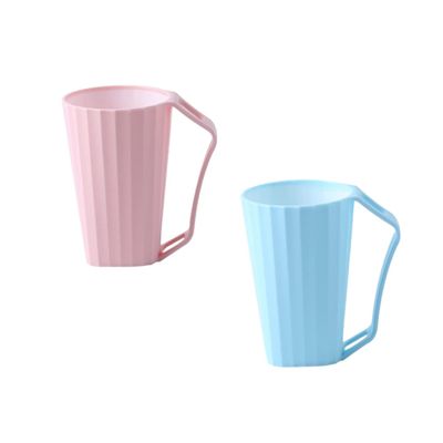 Garneck 2Pcs Portable Tooth-Brushing Cup Set with Handle Creative Travel Tooth Mug for Couples Blue and Pink Easy to Use for Daily Oral Care