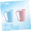 Garneck 2Pcs Portable Tooth-Brushing Cup Set with Handle Creative Travel Tooth Mug for Couples Blue and Pink Easy to Use for Daily Oral Care view 3