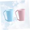 Garneck 2Pcs Portable Tooth-Brushing Cup Set with Handle Creative Travel Tooth Mug for Couples Blue and Pink Easy to Use for Daily Oral Care view 4